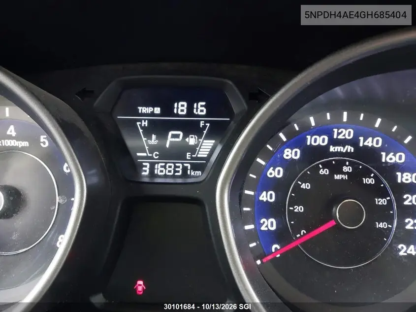 2016 HYUNDAI ELANTRA VIN 5NPDH4AE4GH685404 — фото 15