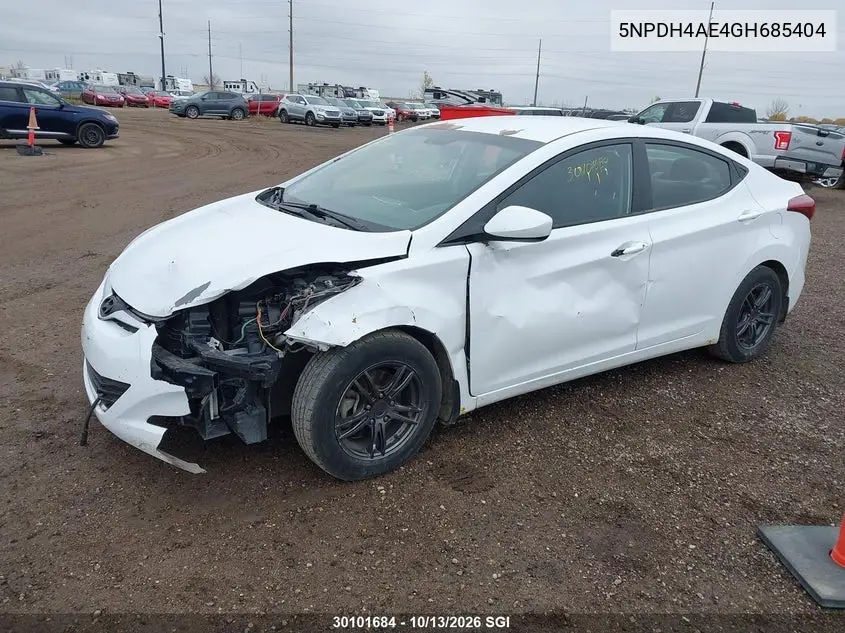 2016 HYUNDAI ELANTRA VIN 5NPDH4AE4GH685404 — фото 2
