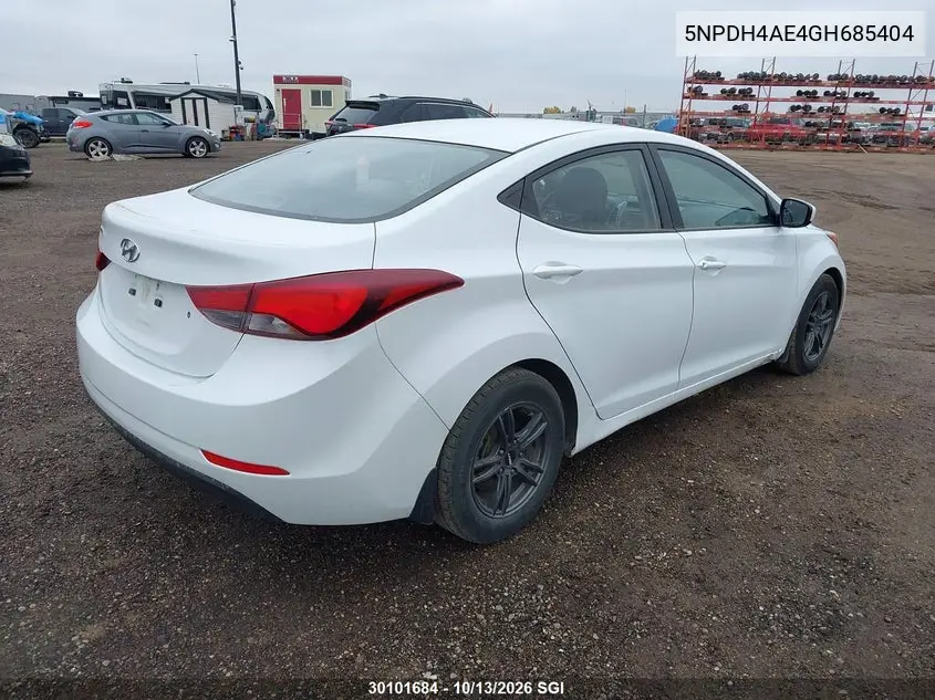 2016 HYUNDAI ELANTRA VIN 5NPDH4AE4GH685404 — фото 4