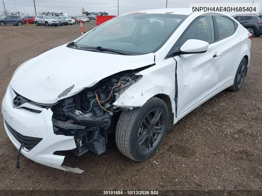 2016 HYUNDAI ELANTRA VIN 5NPDH4AE4GH685404 — фото 6