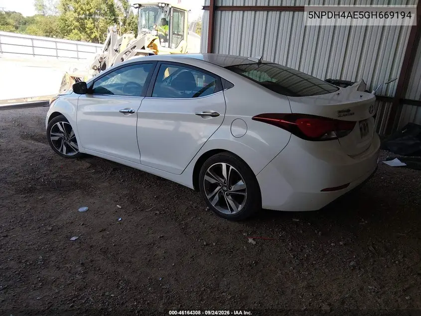 2016 HYUNDAI ELANTRA VIN 5NPDH4AE5GH669194 — фото 3