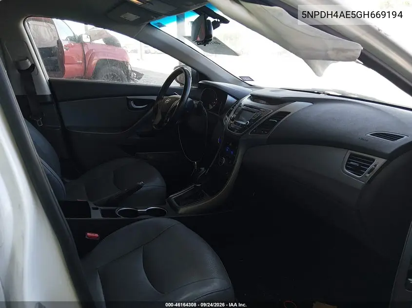 2016 HYUNDAI ELANTRA VIN 5NPDH4AE5GH669194 — фото 5