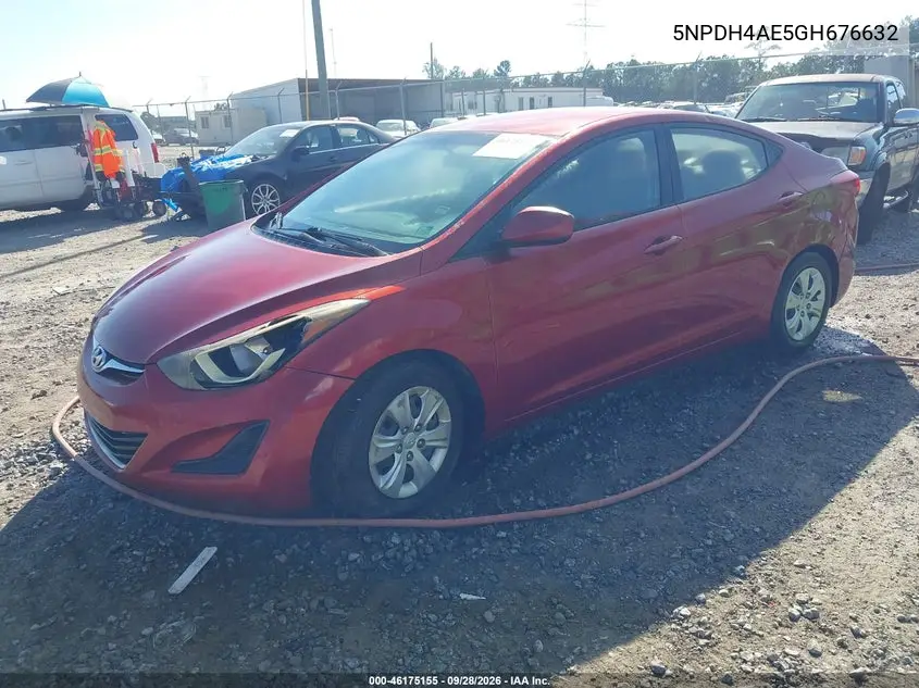 2016 HYUNDAI ELANTRA VIN 5NPDH4AE5GH676632 — фото 2