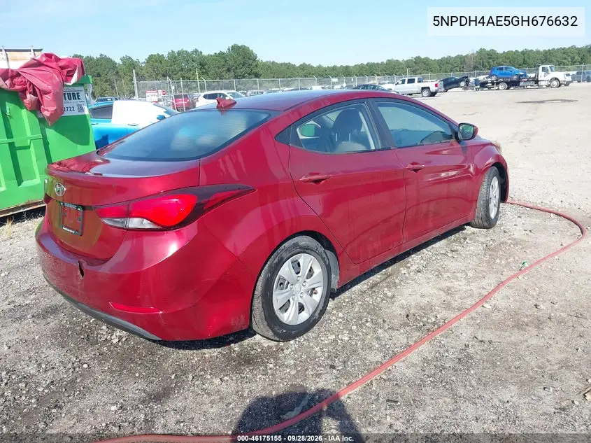 2016 HYUNDAI ELANTRA VIN 5NPDH4AE5GH676632 — фото 4