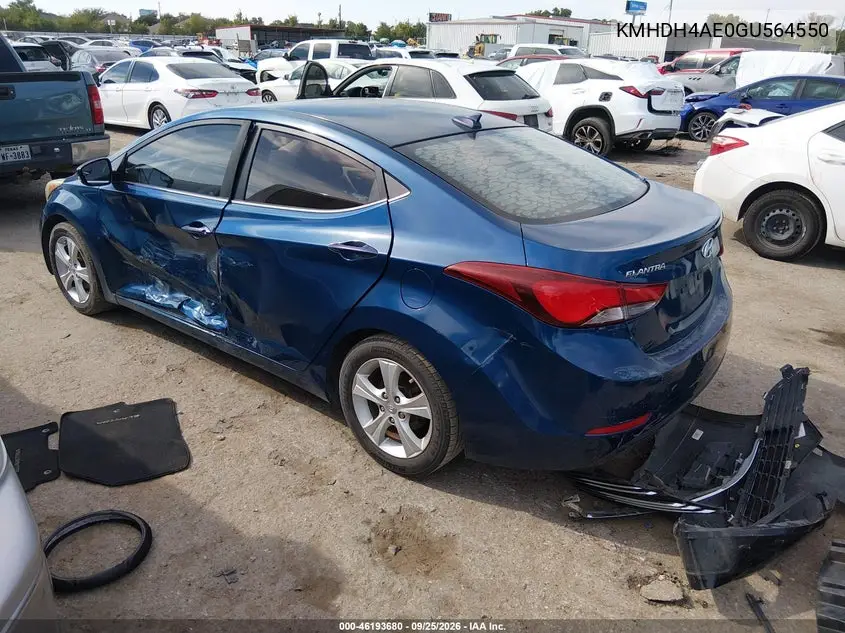 2016 HYUNDAI ELANTRA VIN KMHDH4AE0GU564550 — фото 3