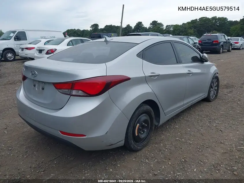 2016 HYUNDAI ELANTRA VIN KMHDH4AE5GU579514 — фото 4