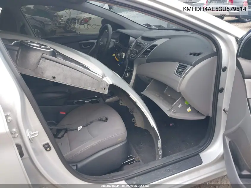 2016 HYUNDAI ELANTRA VIN KMHDH4AE5GU579514 — фото 5