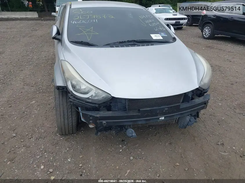 2016 HYUNDAI ELANTRA VIN KMHDH4AE5GU579514 — фото 6
