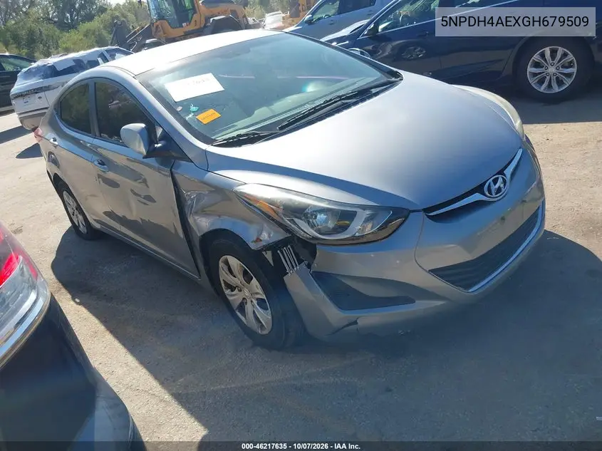HYUNDAI ELANTRA 2016, VIN 5NPDH4AEXGH679509