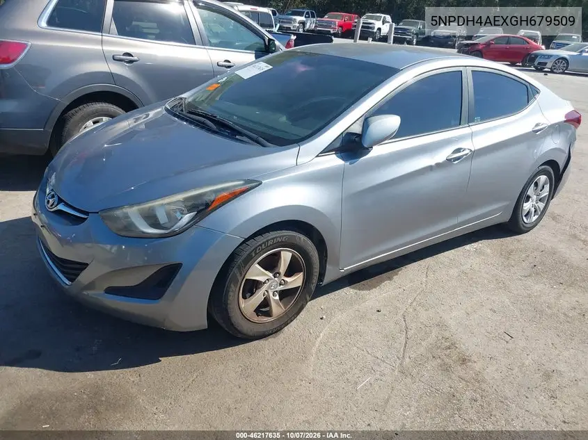 2016 HYUNDAI ELANTRA VIN 5NPDH4AEXGH679509 — фото 2