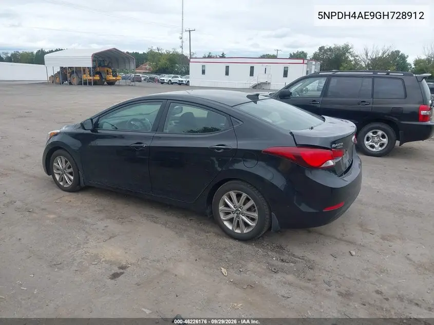2016 HYUNDAI ELANTRA VIN 5NPDH4AE9GH728912 — фото 3