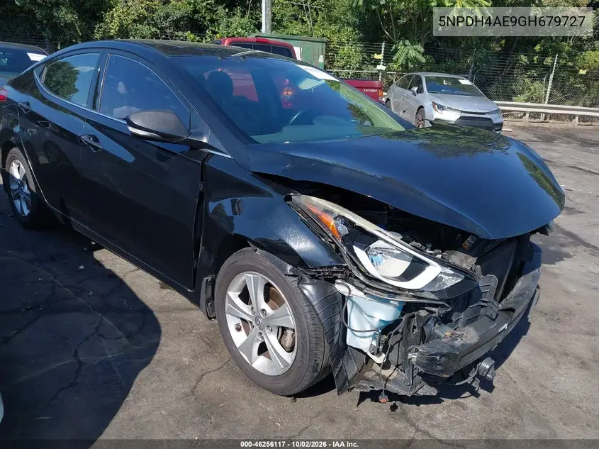 HYUNDAI ELANTRA 2016, VIN 5NPDH4AE9GH679727