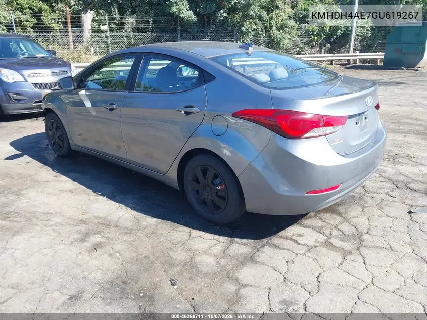 2016 HYUNDAI ELANTRA VIN KMHDH4AE7GU619267 — фото 3