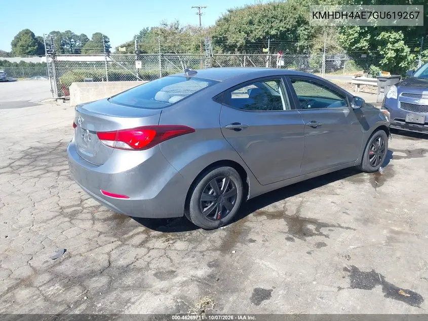 2016 HYUNDAI ELANTRA VIN KMHDH4AE7GU619267 — фото 4