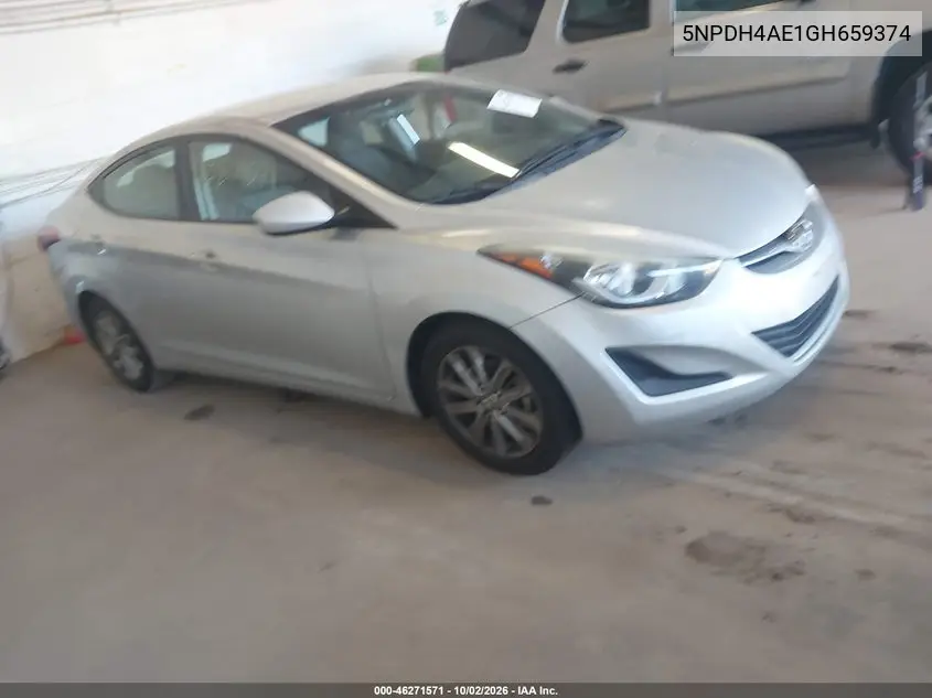 HYUNDAI ELANTRA 2016, VIN 5NPDH4AE1GH659374