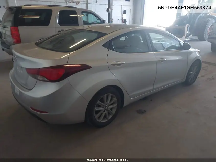 2016 HYUNDAI ELANTRA VIN 5NPDH4AE1GH659374 — фото 4
