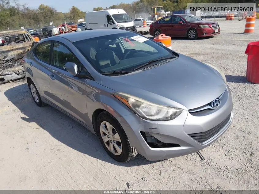 HYUNDAI ELANTRA 2016, VIN 5NPDH4AE8GH779608