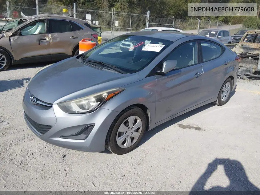 2016 HYUNDAI ELANTRA VIN 5NPDH4AE8GH779608 — фото 2