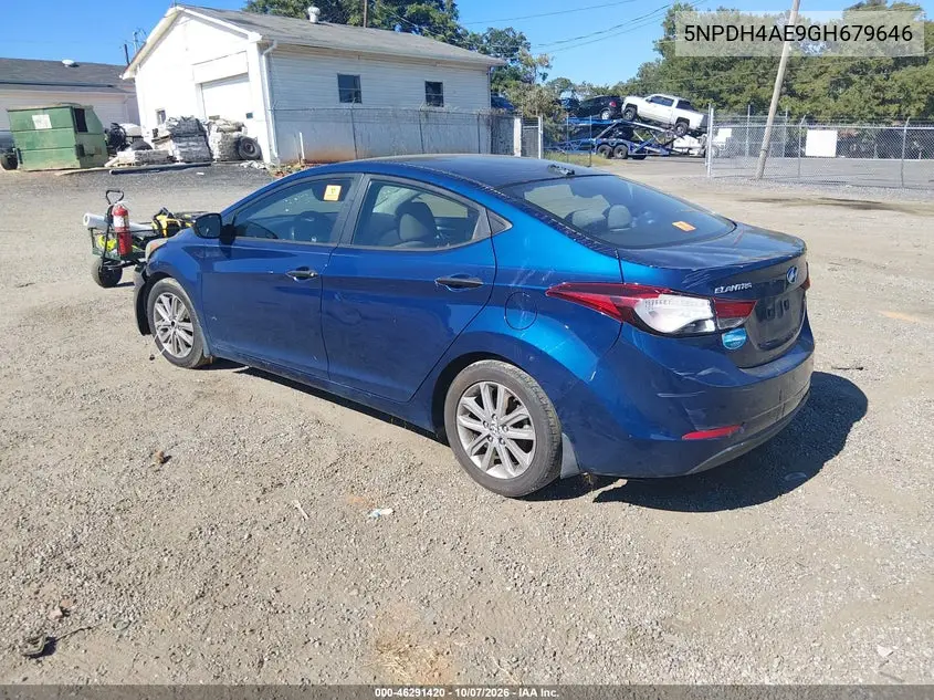 2016 HYUNDAI ELANTRA VIN 5NPDH4AE9GH679646 — фото 3