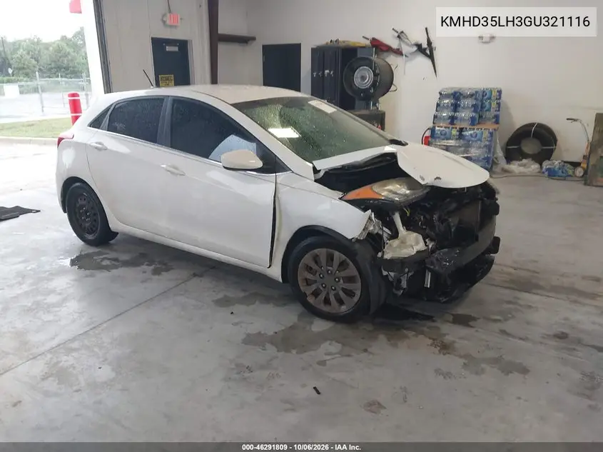 HYUNDAI ELANTRA 2016, VIN KMHD35LH3GU321116