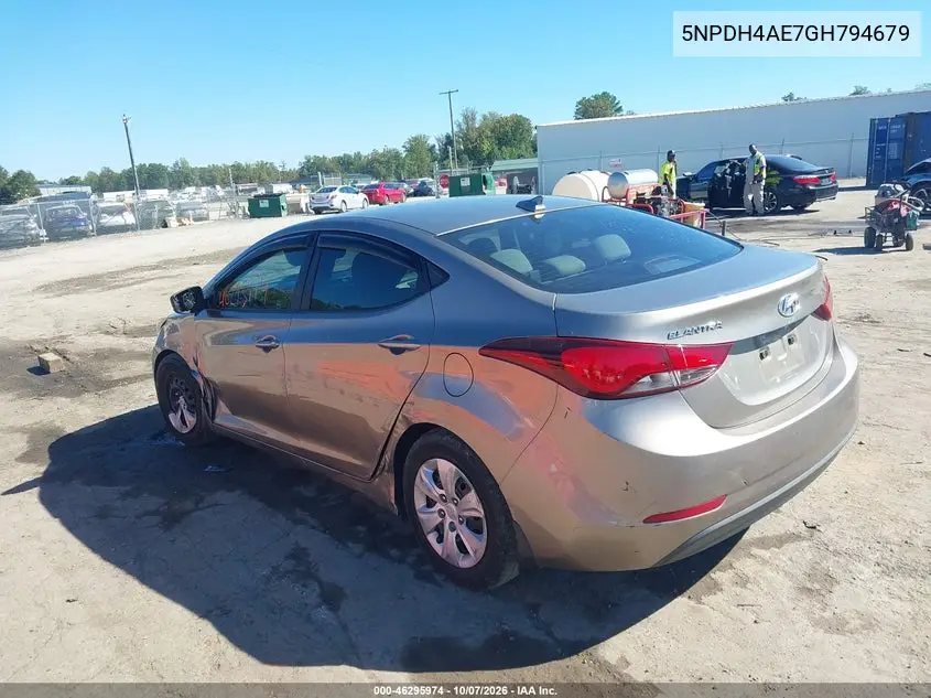 2016 HYUNDAI ELANTRA VIN 5NPDH4AE7GH794679 — фото 3