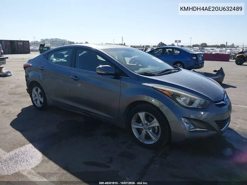 HYUNDAI ELANTRA 2016, VIN KMHDH4AE2GU632489