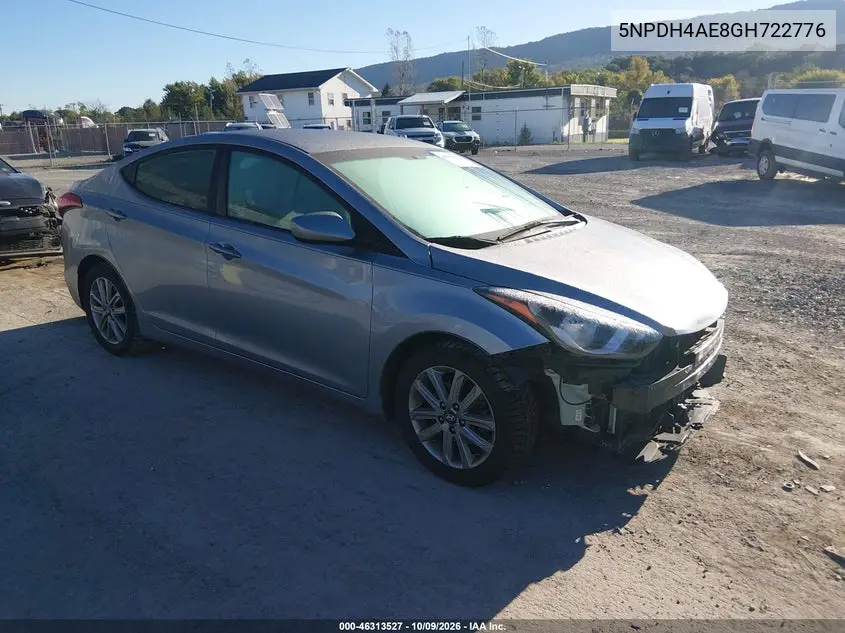 HYUNDAI ELANTRA 2016, VIN 5NPDH4AE8GH722776