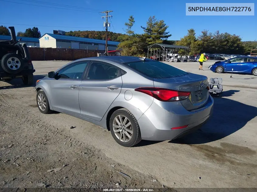 2016 HYUNDAI ELANTRA VIN 5NPDH4AE8GH722776 — фото 3