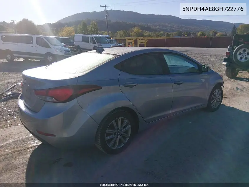 2016 HYUNDAI ELANTRA VIN 5NPDH4AE8GH722776 — фото 4