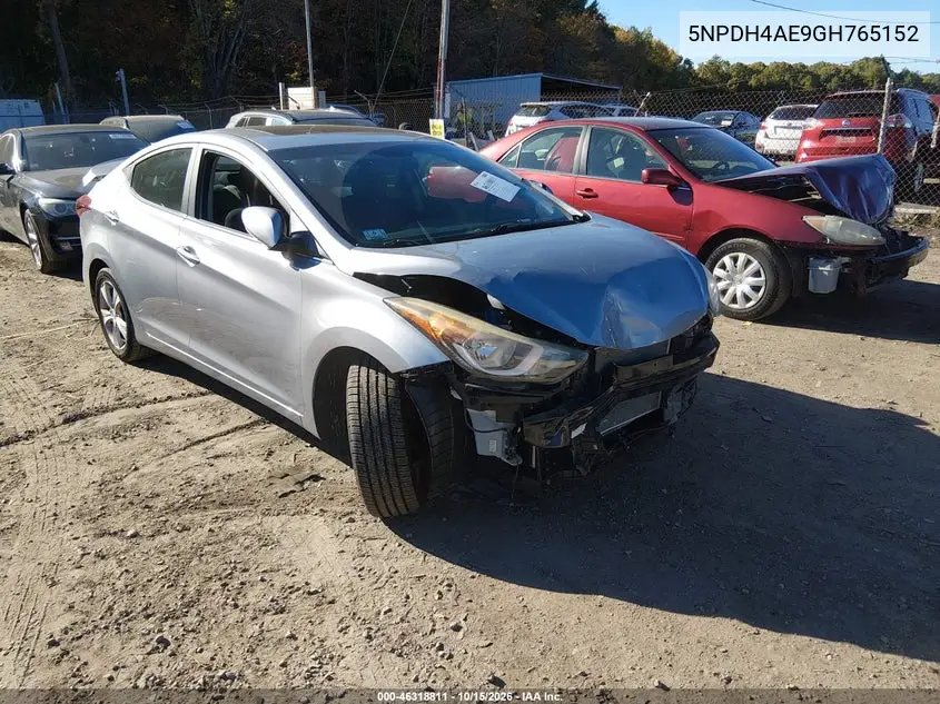 HYUNDAI ELANTRA 2016, VIN 5NPDH4AE9GH765152
