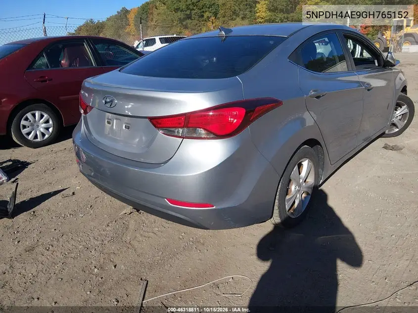 2016 HYUNDAI ELANTRA VIN 5NPDH4AE9GH765152 — фото 4