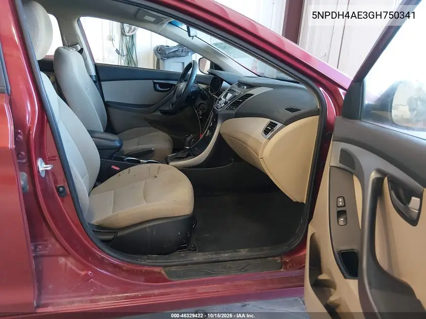 2016 HYUNDAI ELANTRA VIN 5NPDH4AE3GH750341 — фото 5