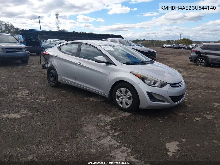 HYUNDAI ELANTRA 2016, VIN KMHDH4AE2GU544140