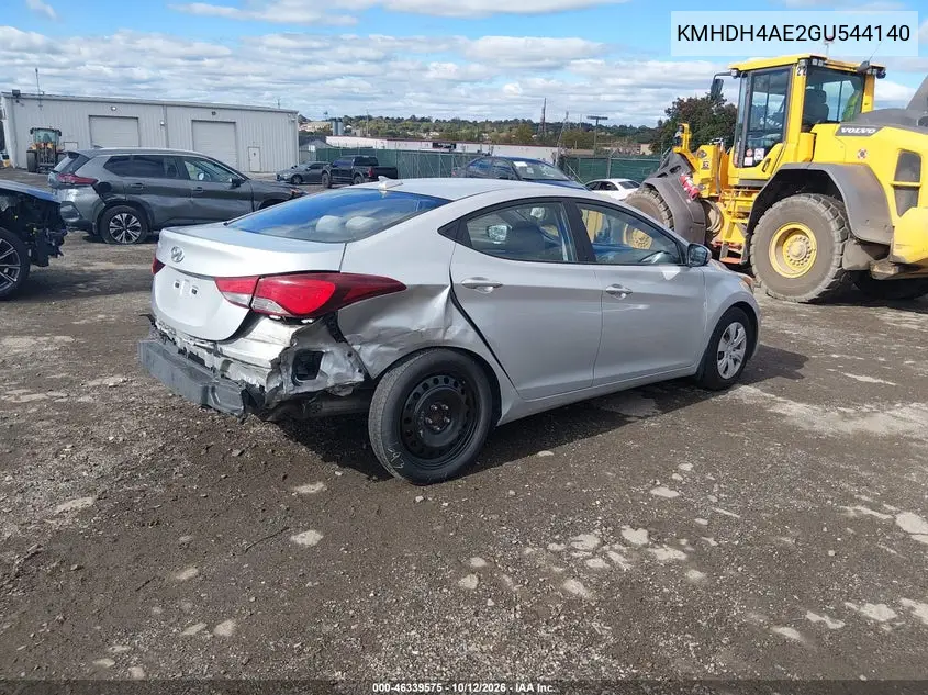 2016 HYUNDAI ELANTRA VIN KMHDH4AE2GU544140 — фото 4