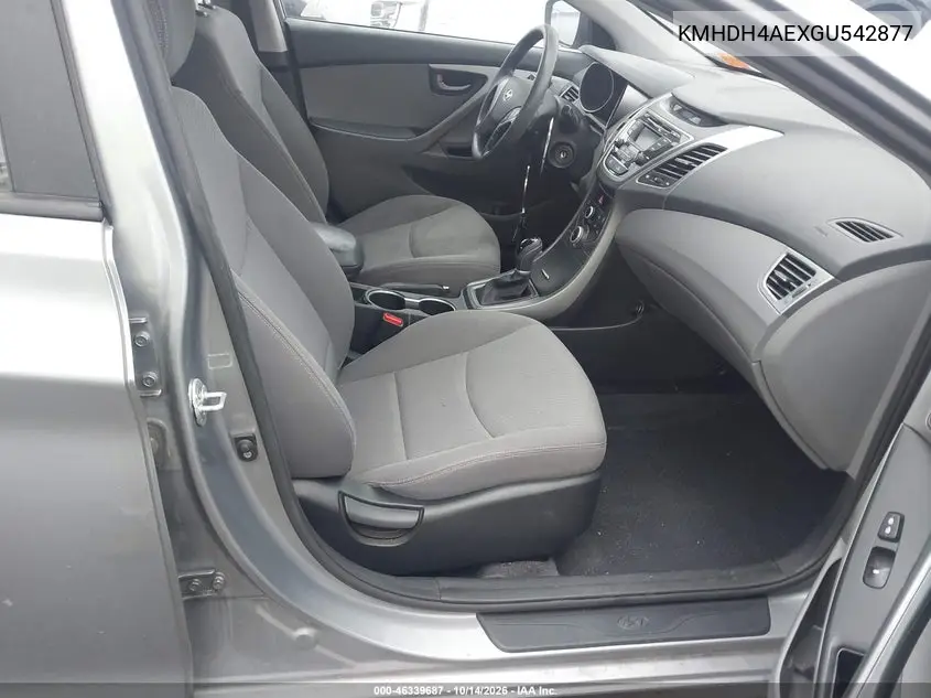 2016 HYUNDAI ELANTRA VIN KMHDH4AEXGU542877 — фото 5
