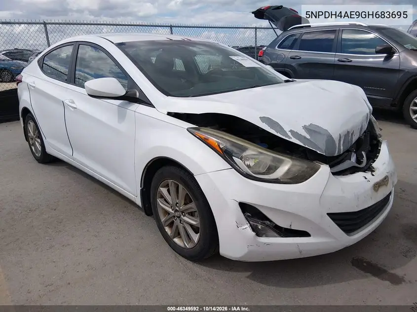 HYUNDAI ELANTRA 2016, VIN 5NPDH4AE9GH683695