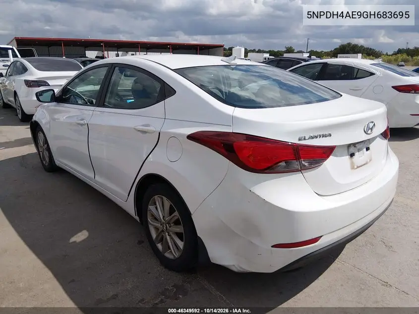 2016 HYUNDAI ELANTRA VIN 5NPDH4AE9GH683695 — фото 3