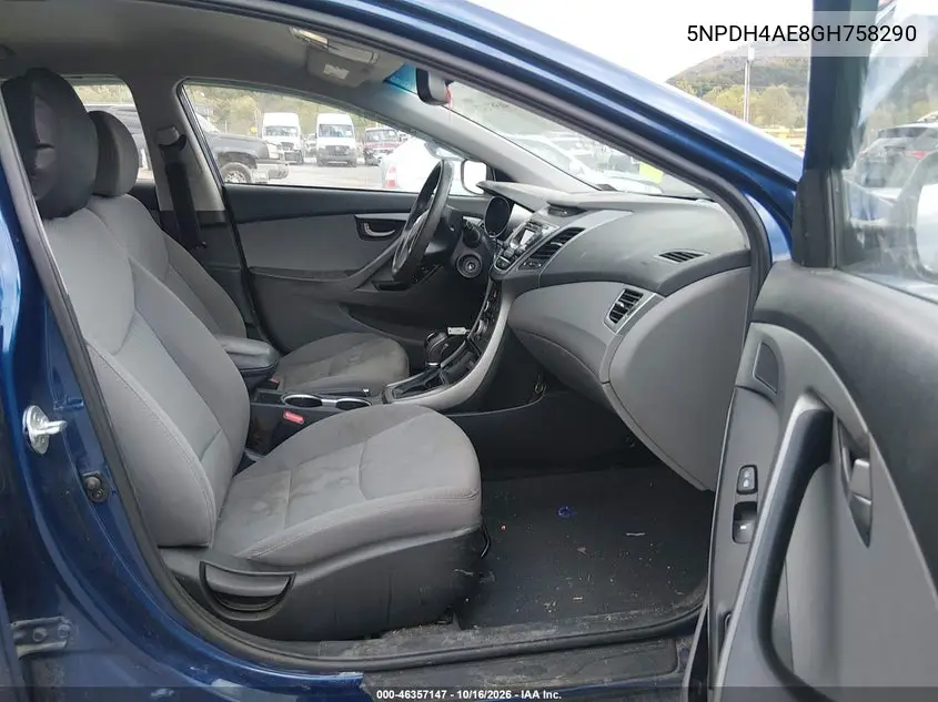2016 HYUNDAI ELANTRA VIN 5NPDH4AE8GH758290 — фото 5