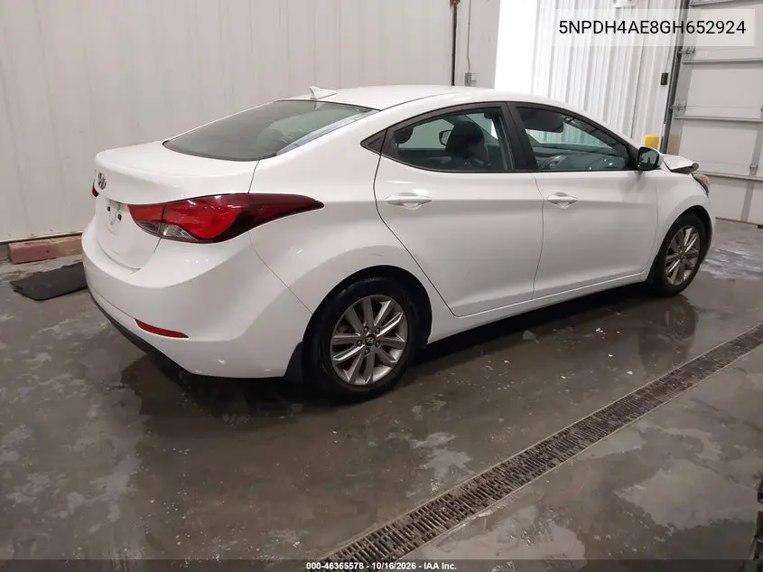 2016 HYUNDAI ELANTRA VIN 5NPDH4AE8GH652924 — фото 4