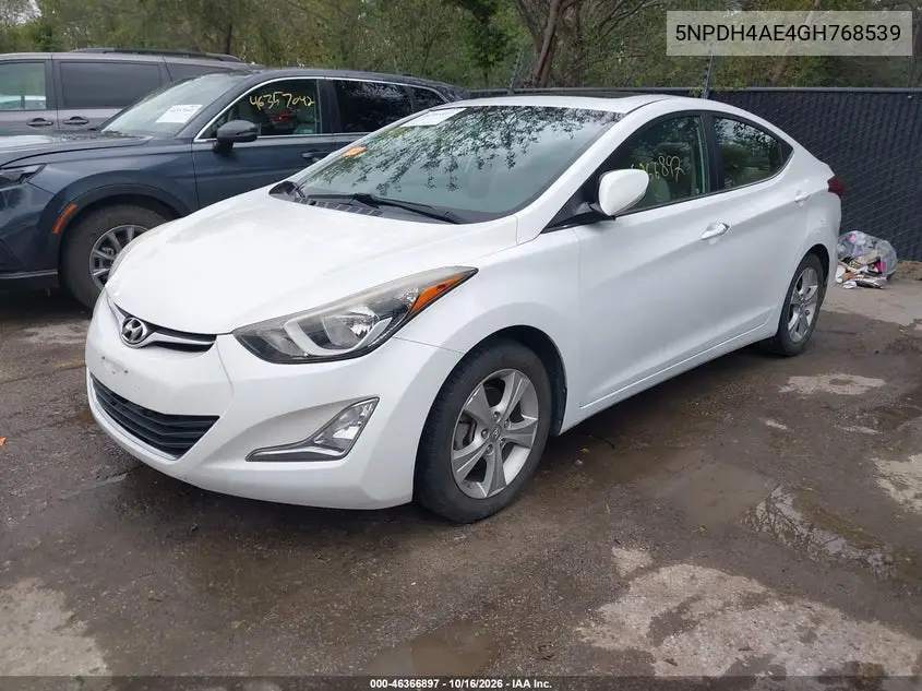 2016 HYUNDAI ELANTRA VIN 5NPDH4AE4GH768539 — фото 2