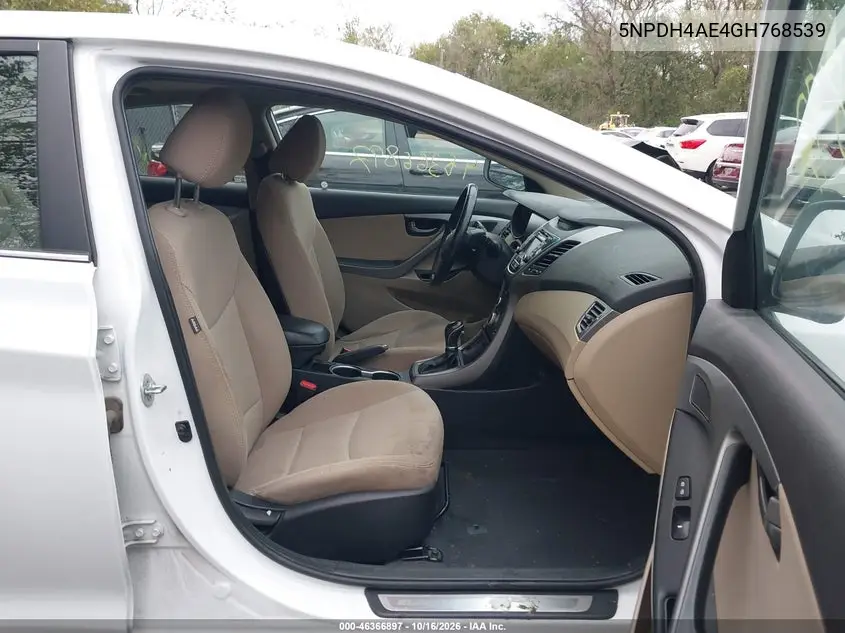 2016 HYUNDAI ELANTRA VIN 5NPDH4AE4GH768539 — фото 5