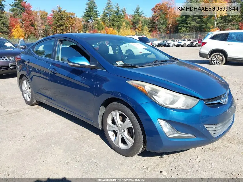 HYUNDAI ELANTRA 2016, VIN KMHDH4AE5GU599844