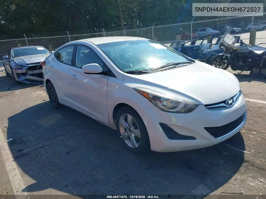 HYUNDAI ELANTRA 2016, VIN 5NPDH4AEXGH672527