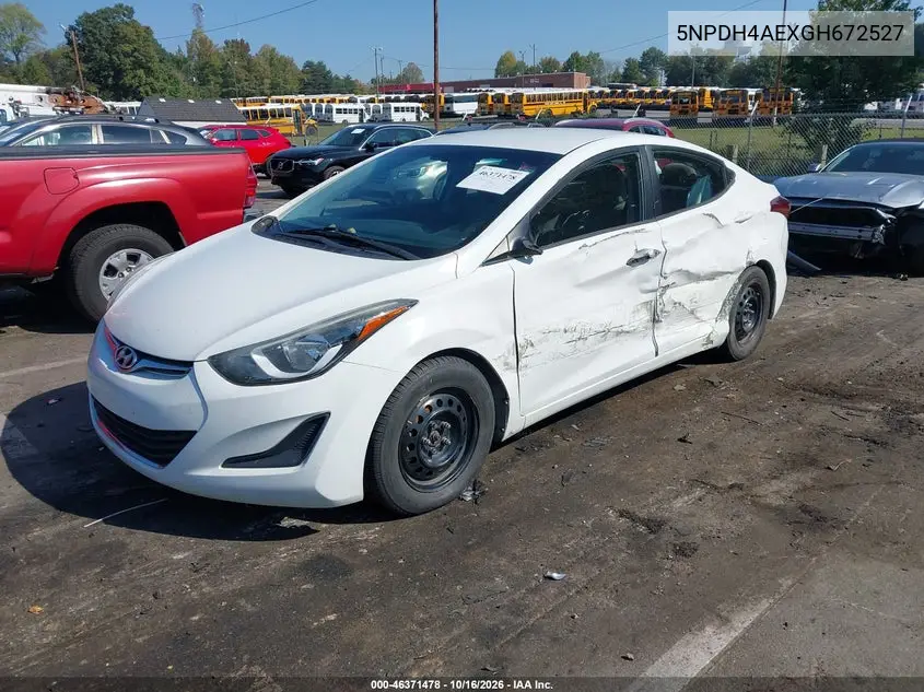 2016 HYUNDAI ELANTRA VIN 5NPDH4AEXGH672527 — фото 2