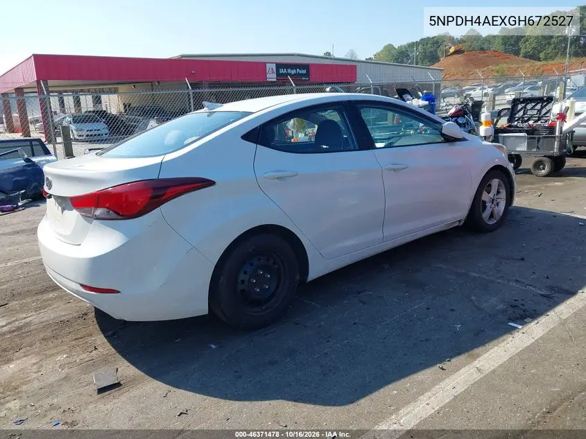 2016 HYUNDAI ELANTRA VIN 5NPDH4AEXGH672527 — фото 4