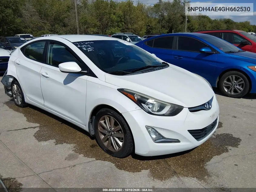 HYUNDAI ELANTRA 2016, VIN 5NPDH4AE4GH662530