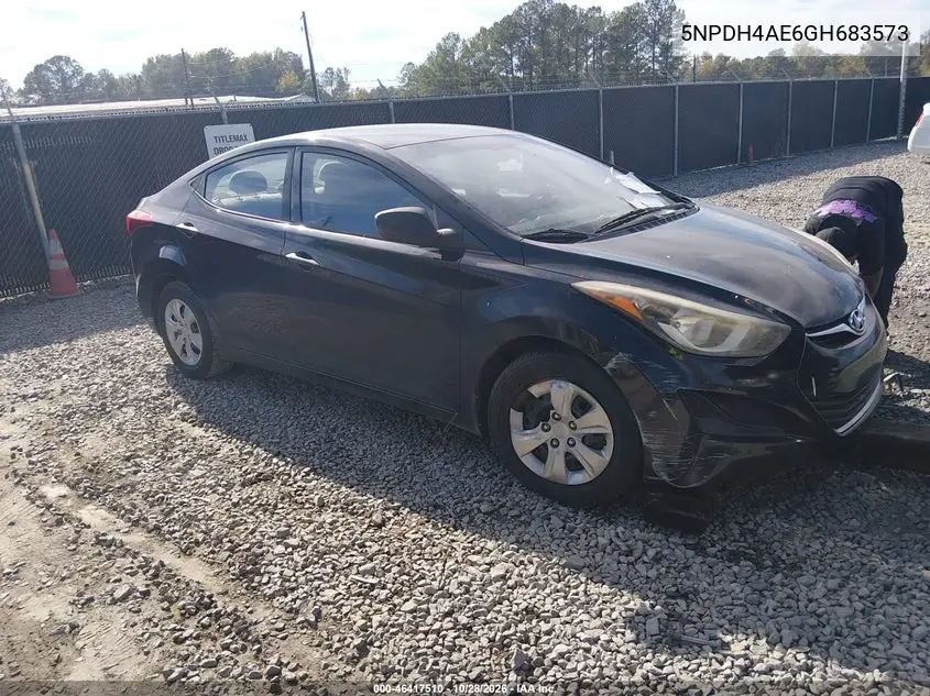HYUNDAI ELANTRA 2016, VIN 5NPDH4AE6GH683573