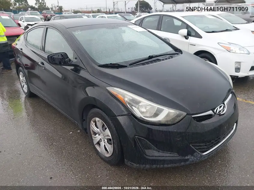 HYUNDAI ELANTRA 2016, VIN 5NPDH4AE1GH711909