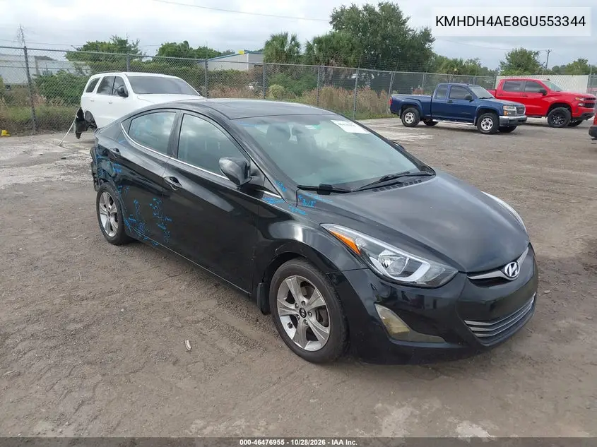 HYUNDAI ELANTRA 2016, VIN KMHDH4AE8GU553344