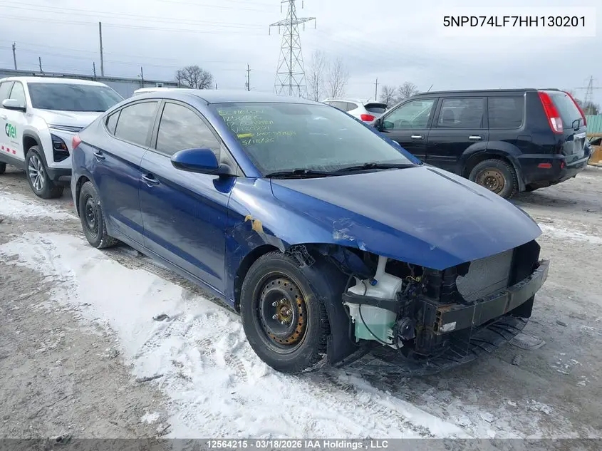 HYUNDAI ELANTRA 2017, VIN 5NPD74LF7HH130201